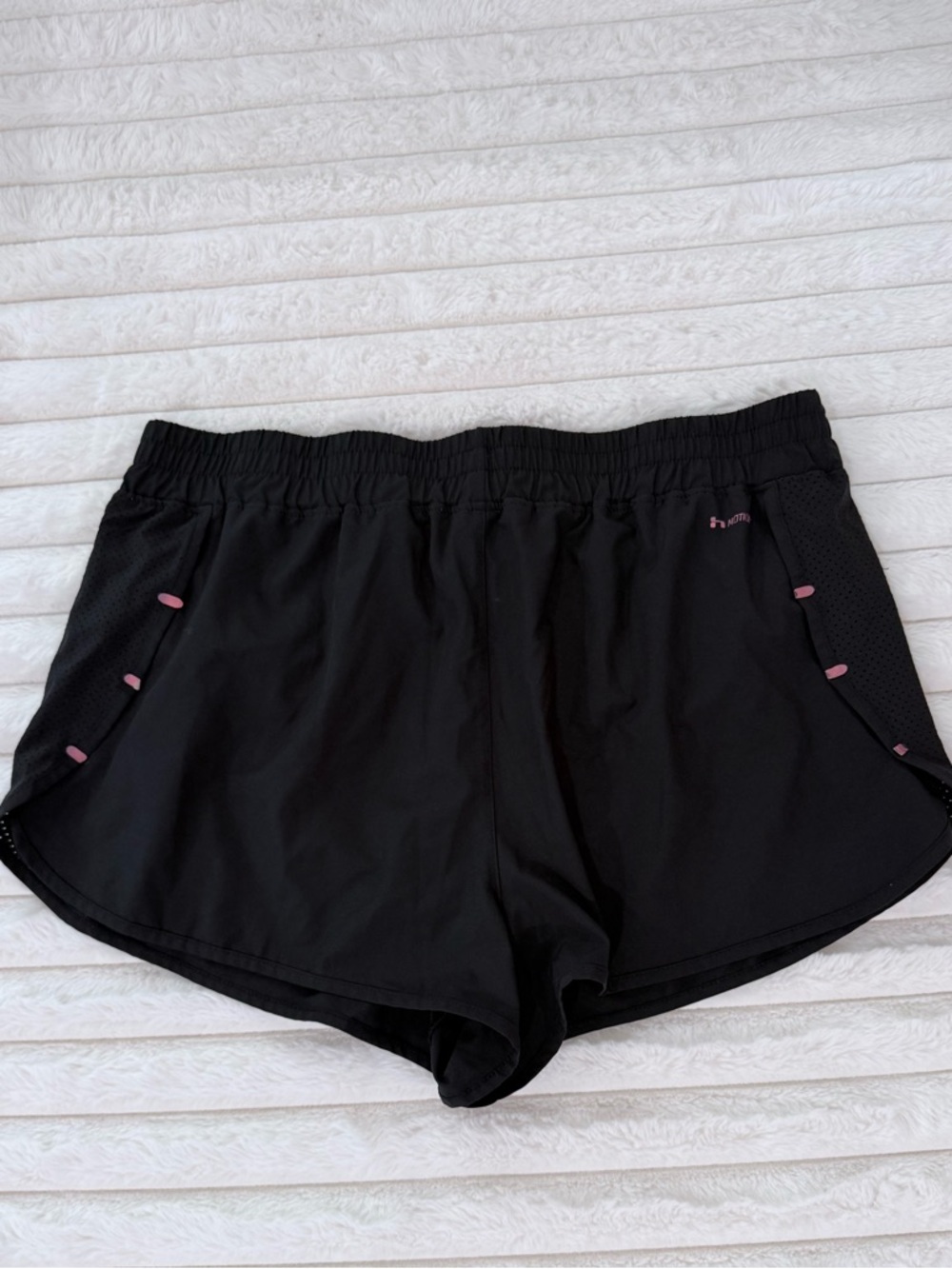 Hind Black Athletic Running Shorts with Pink Logo - Picture 3 of 4